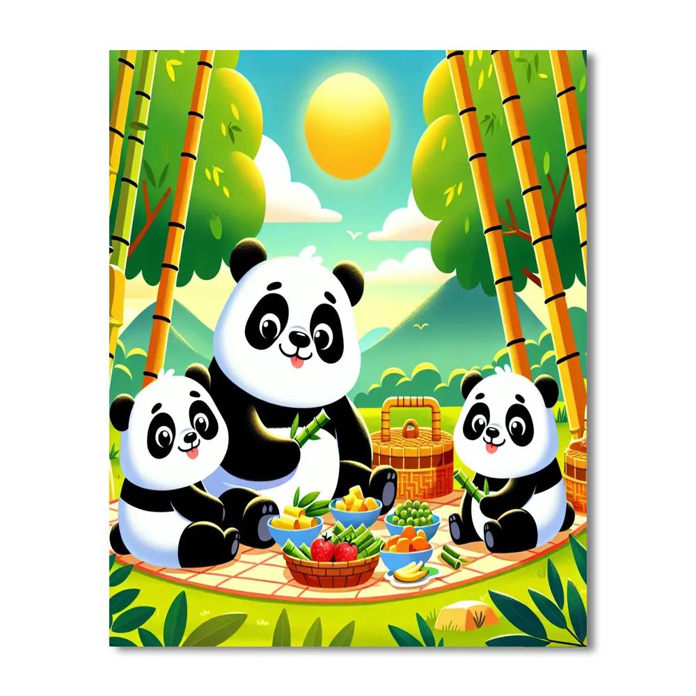 Giant Panda Picnic Paint By Numbers
