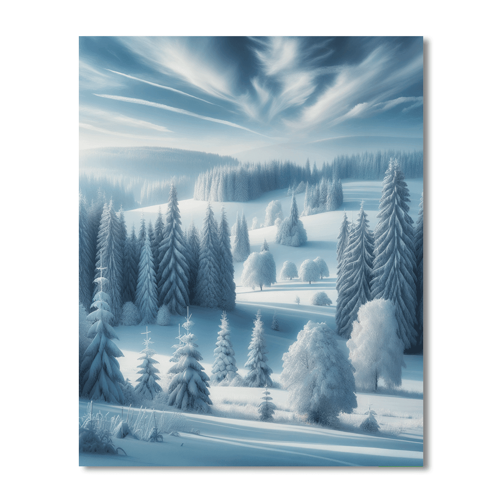 Winter's Whisper Landscape Paint By Number