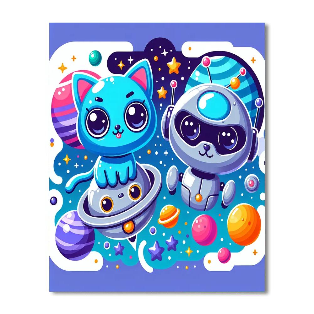 Charming Space Pets Paint By Number