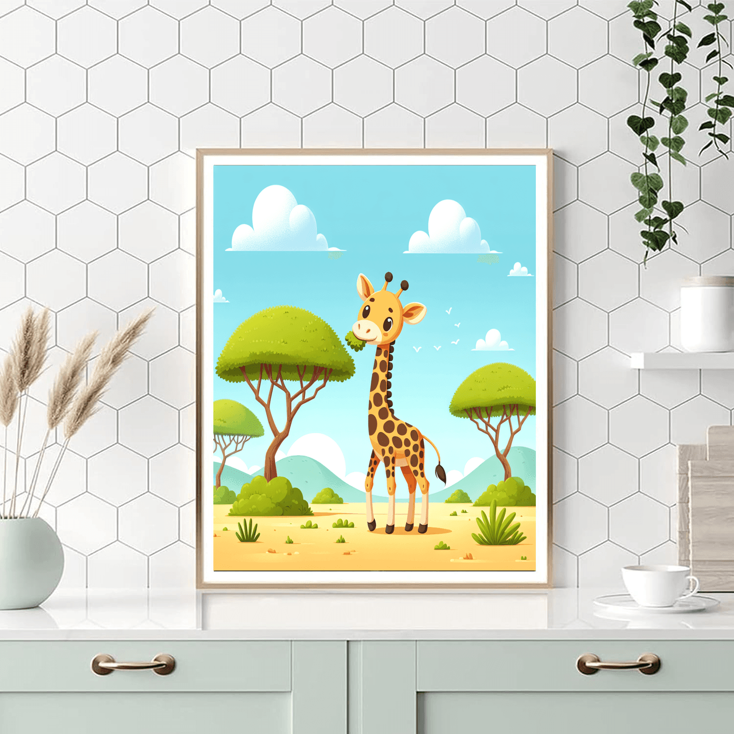 Giraffe's Towering Quest Painting By Numbers Kit