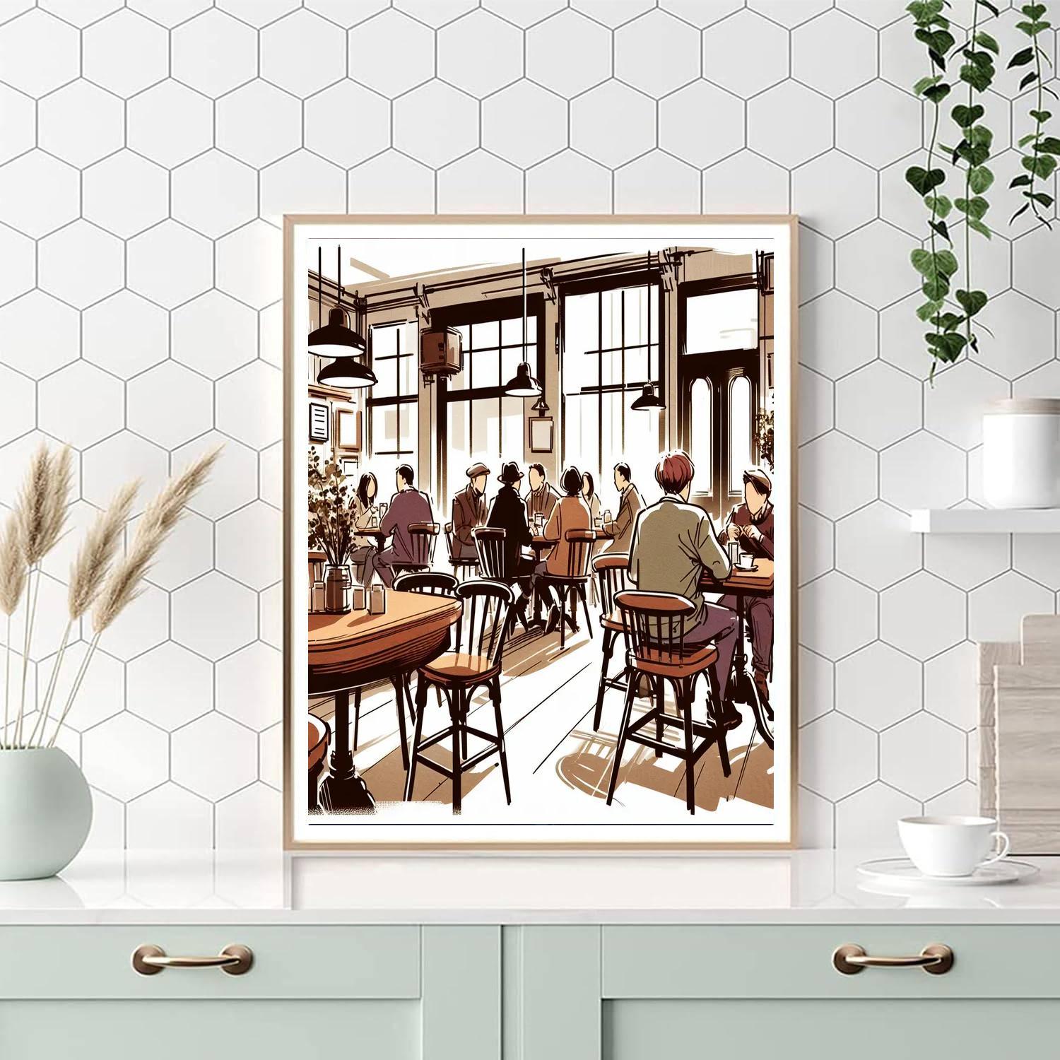 Artistic Cafe Corner Painting By Numbers Kit
