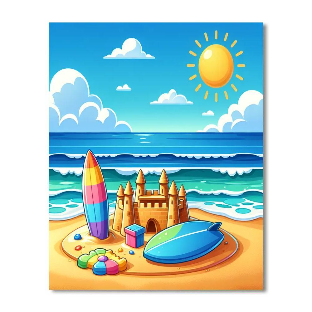 Sunny Day Beach Party Painting By Numbers Kit