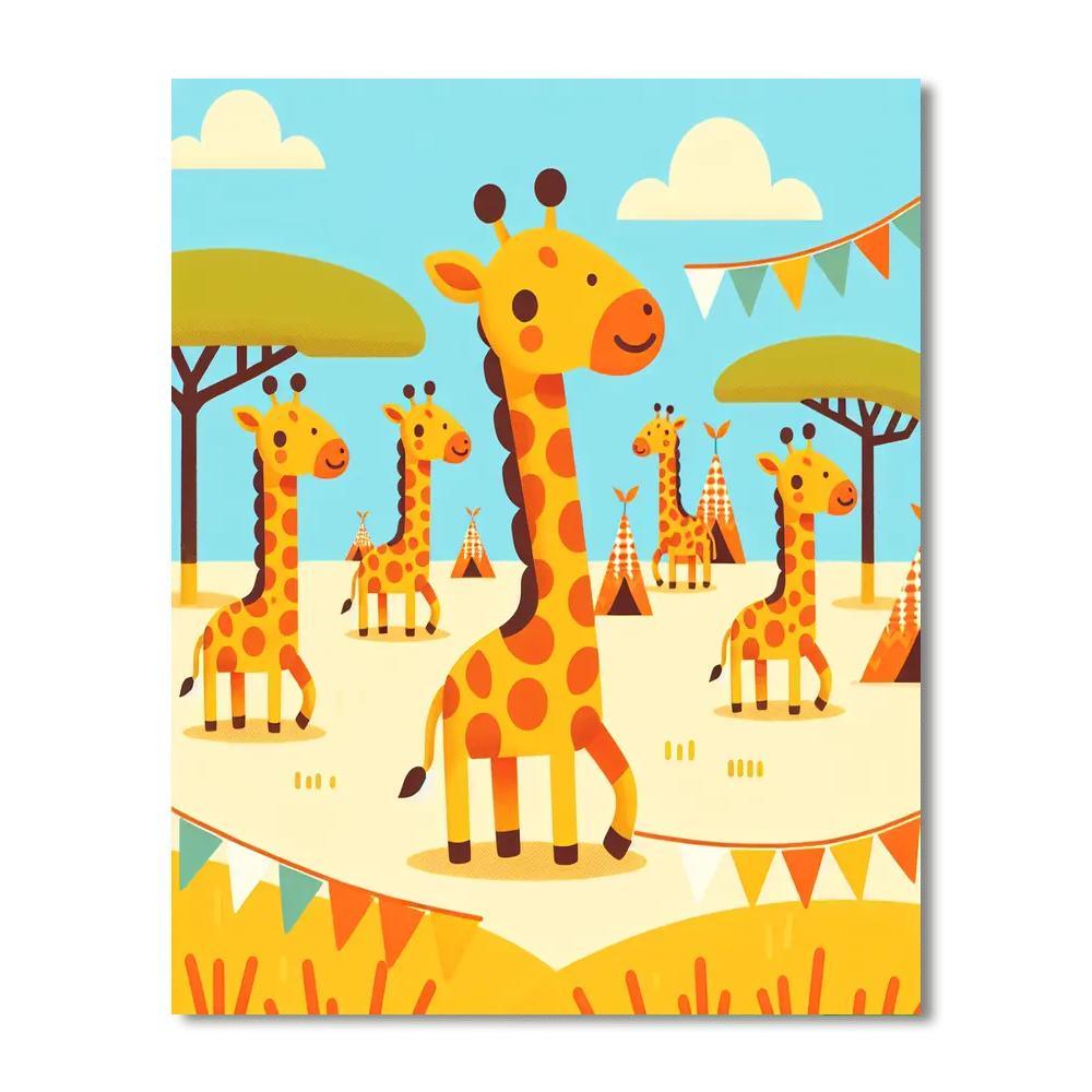 Gentle Giraffe Gala Numbered Painting Kits