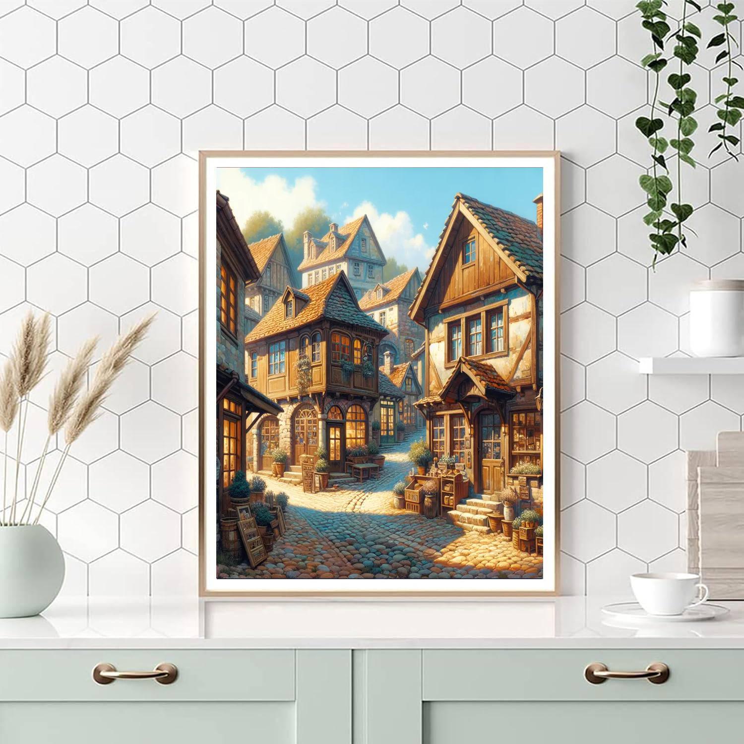 Charming Village Corner DIY Paint By Numbers