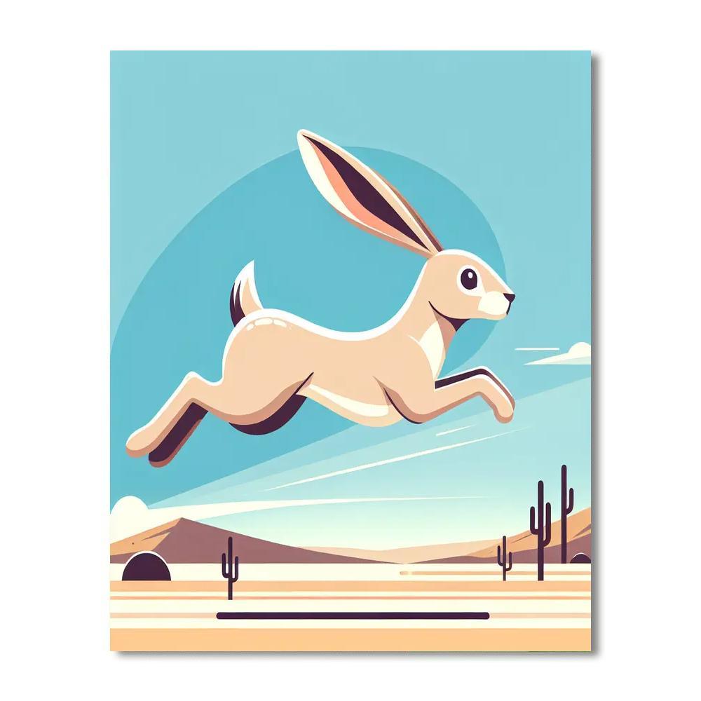 Joyful Jackrabbit Jive Number Painting