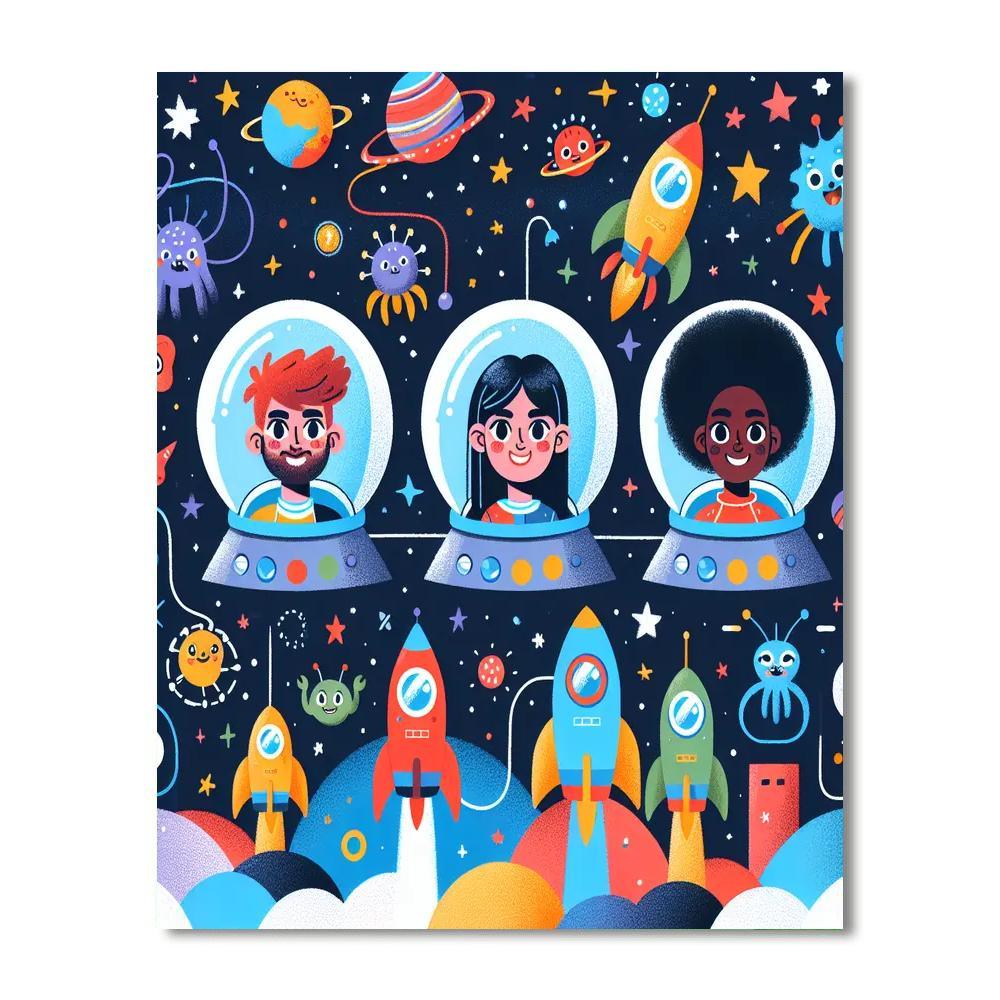 Space Explorers And The Lost Galaxy Painting Number Kit