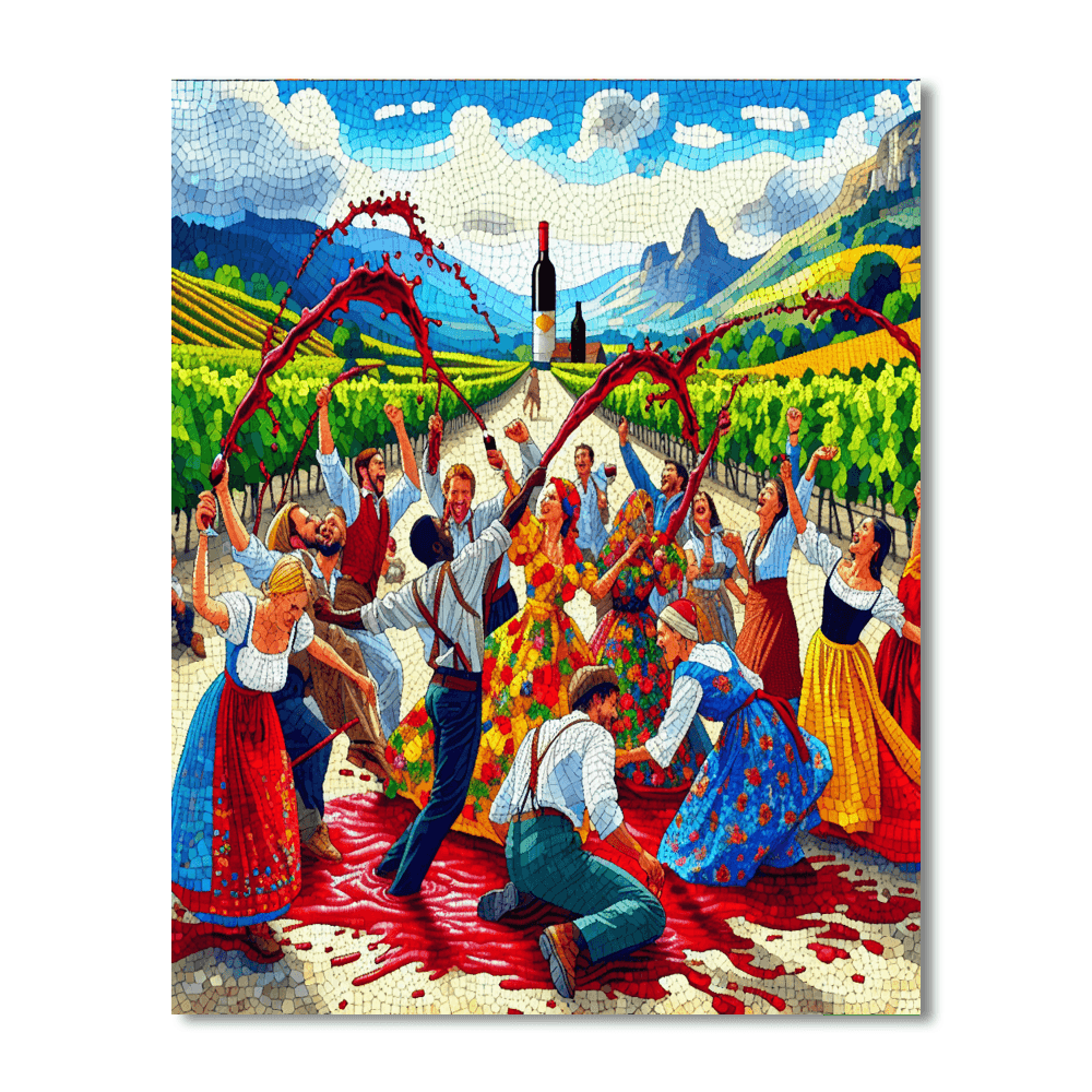 San Vino Wine Fight - Haro, Spain Paint By Number