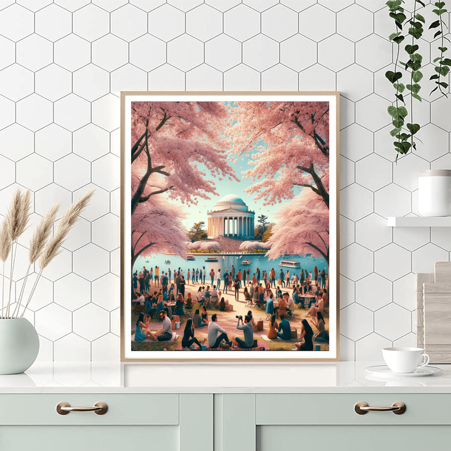 Cherry Blossom Festival - Washington, D.c., Usa Painting Number Kit