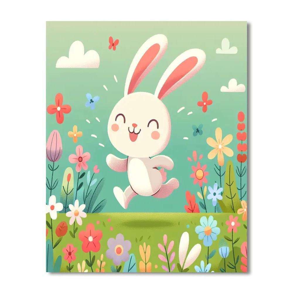 Bouncing Bunny Escapade Painting By Numbers Kit