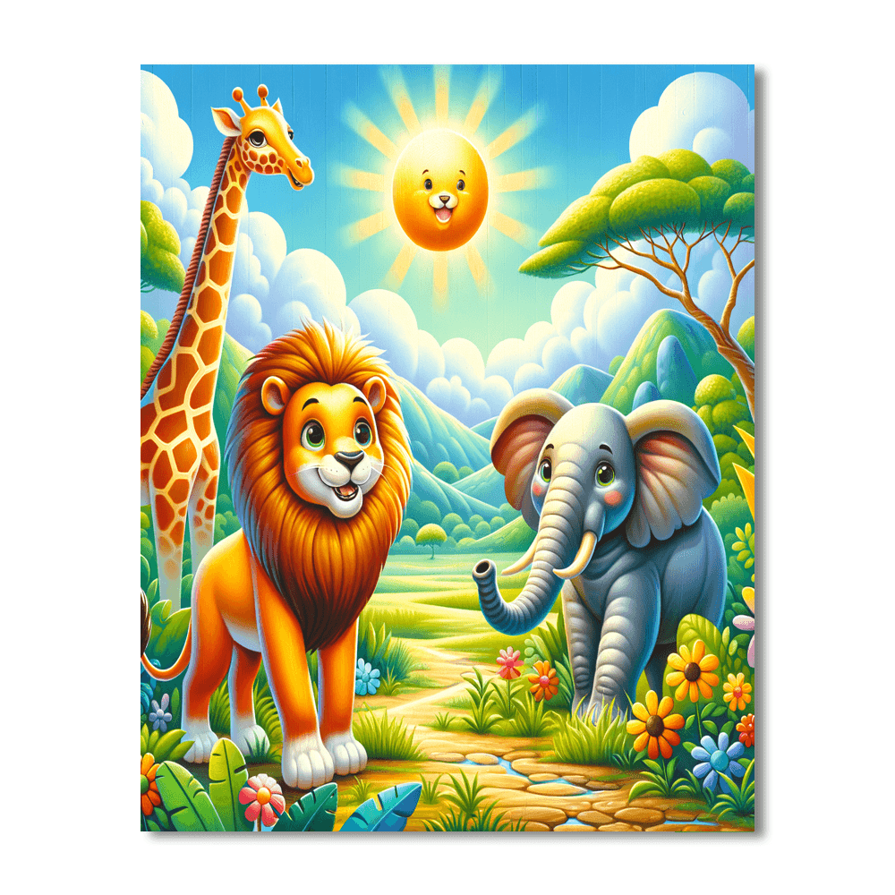 Cheerful Safari Adventure Paint By Numbers