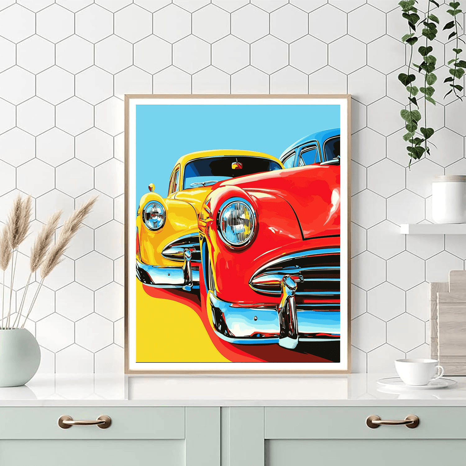 Roy Lichtenstein Inspired Classic Vintage Cars  Paint By Numbers Kits