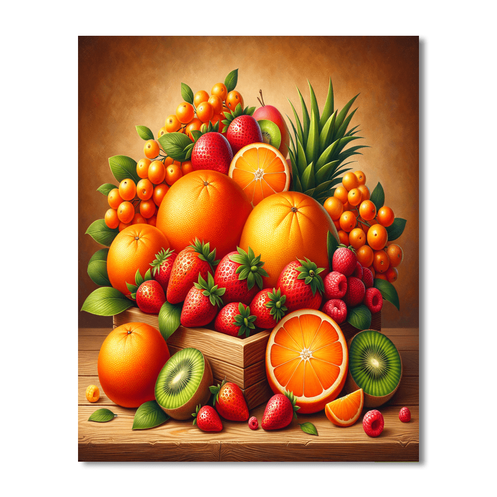 Radiant Summer Fruits Painting Number Kit