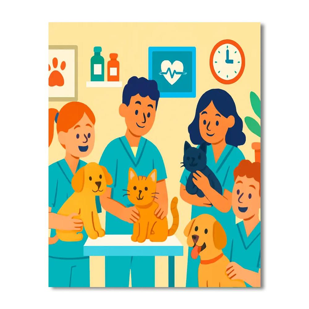 Animal Hospital Numbered Painting Kits