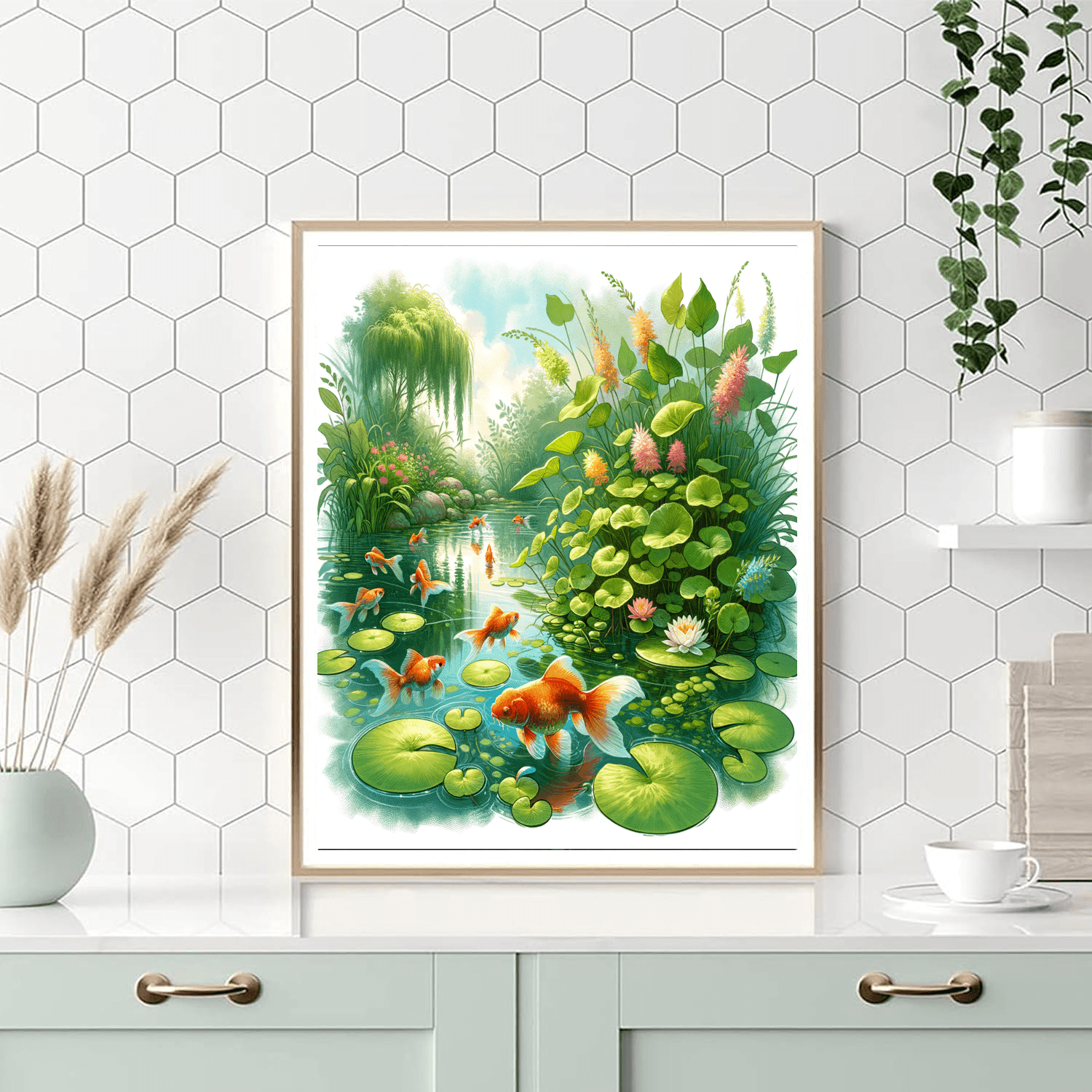 Elegant Goldfish Pond Paint By Numbers Kits