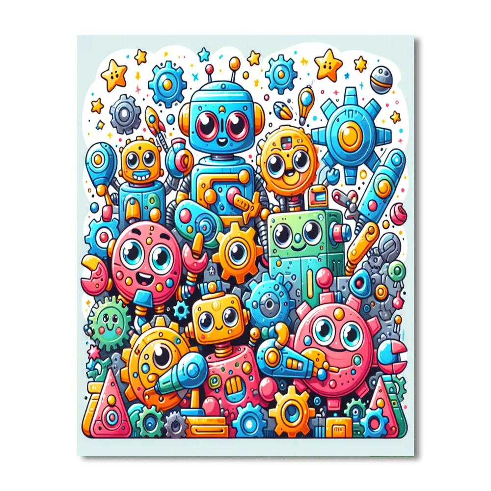 Funky Robot Creations Paint By Color