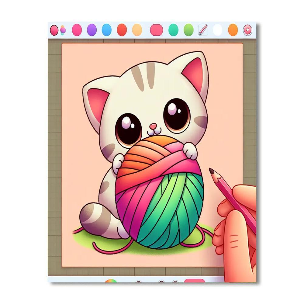 Curious Little Kitten Numbered Painting Kits