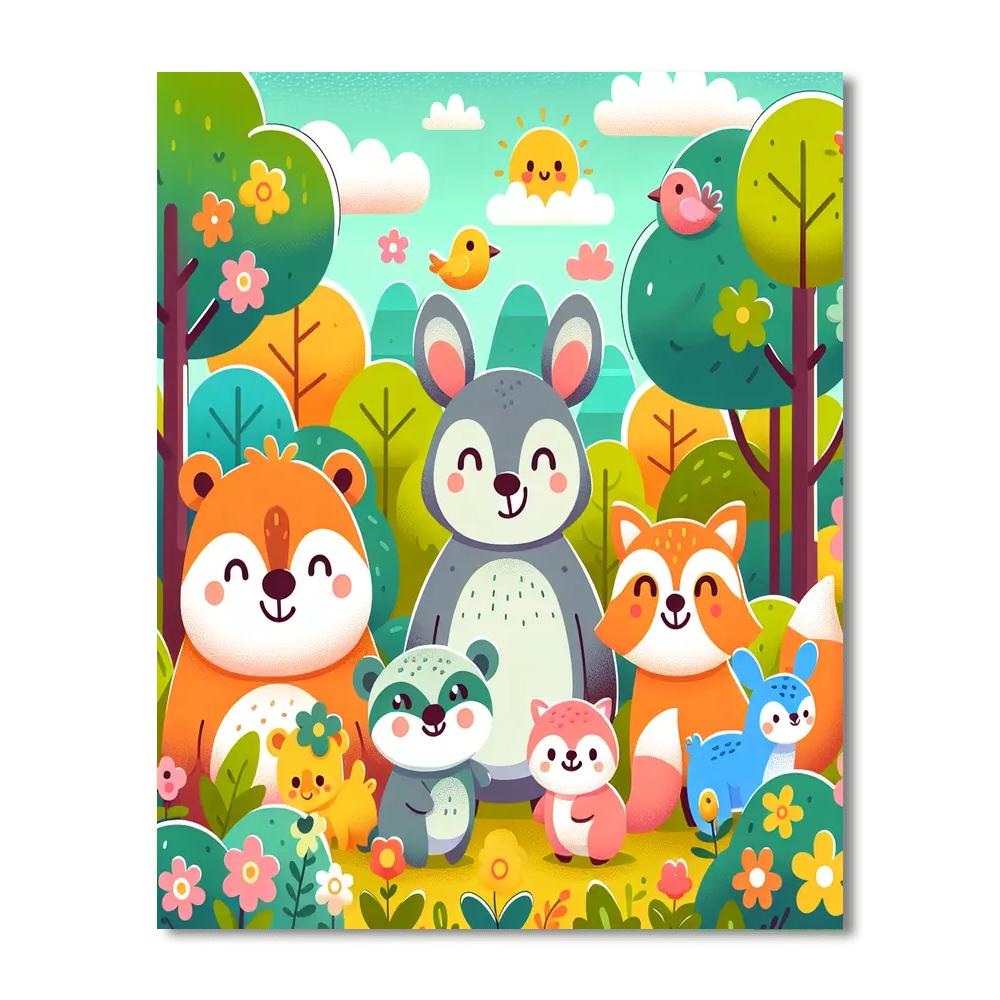 Lovely Forest Friends Paint By Numbers Art