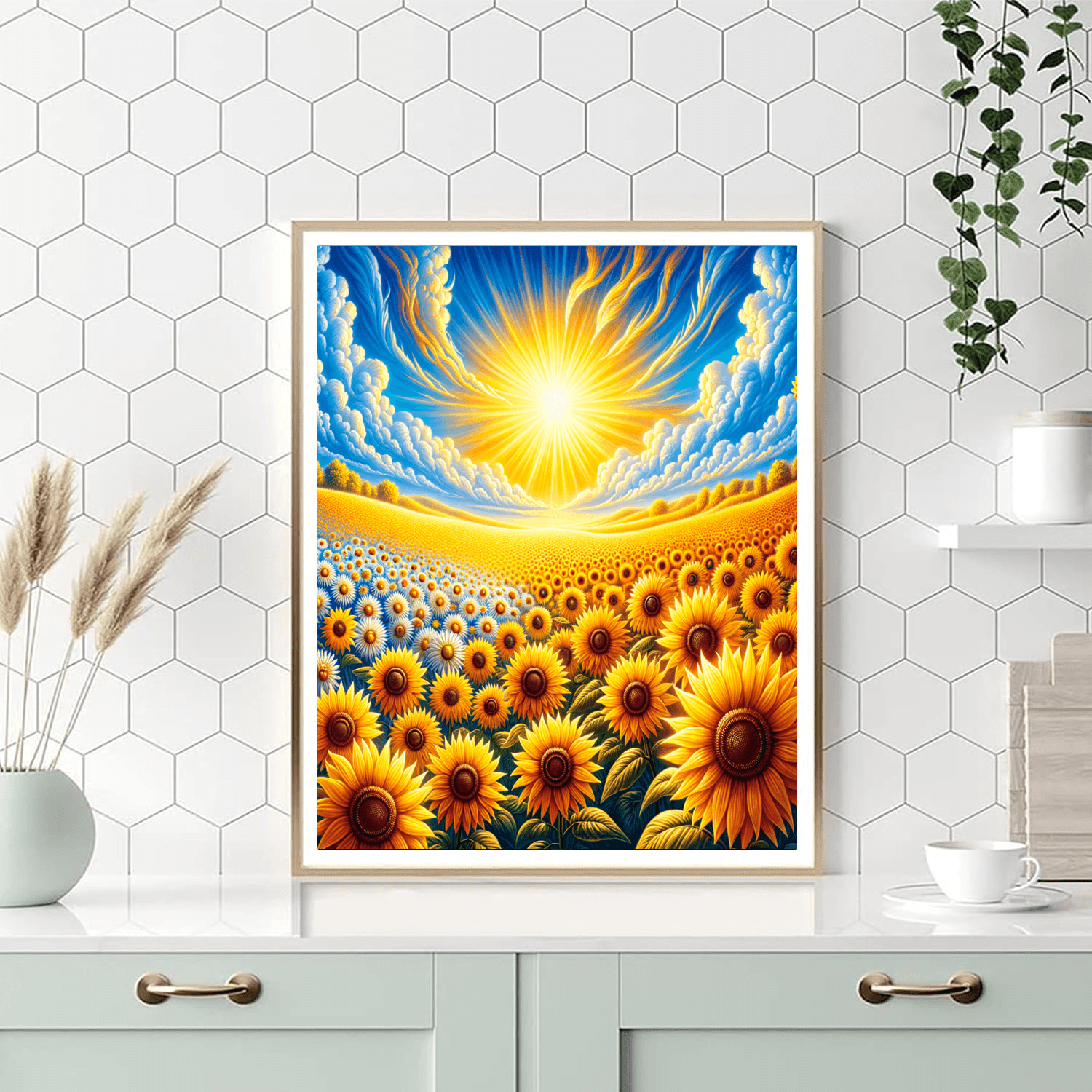 Peaceful Sunflower Retreat Paint By Number