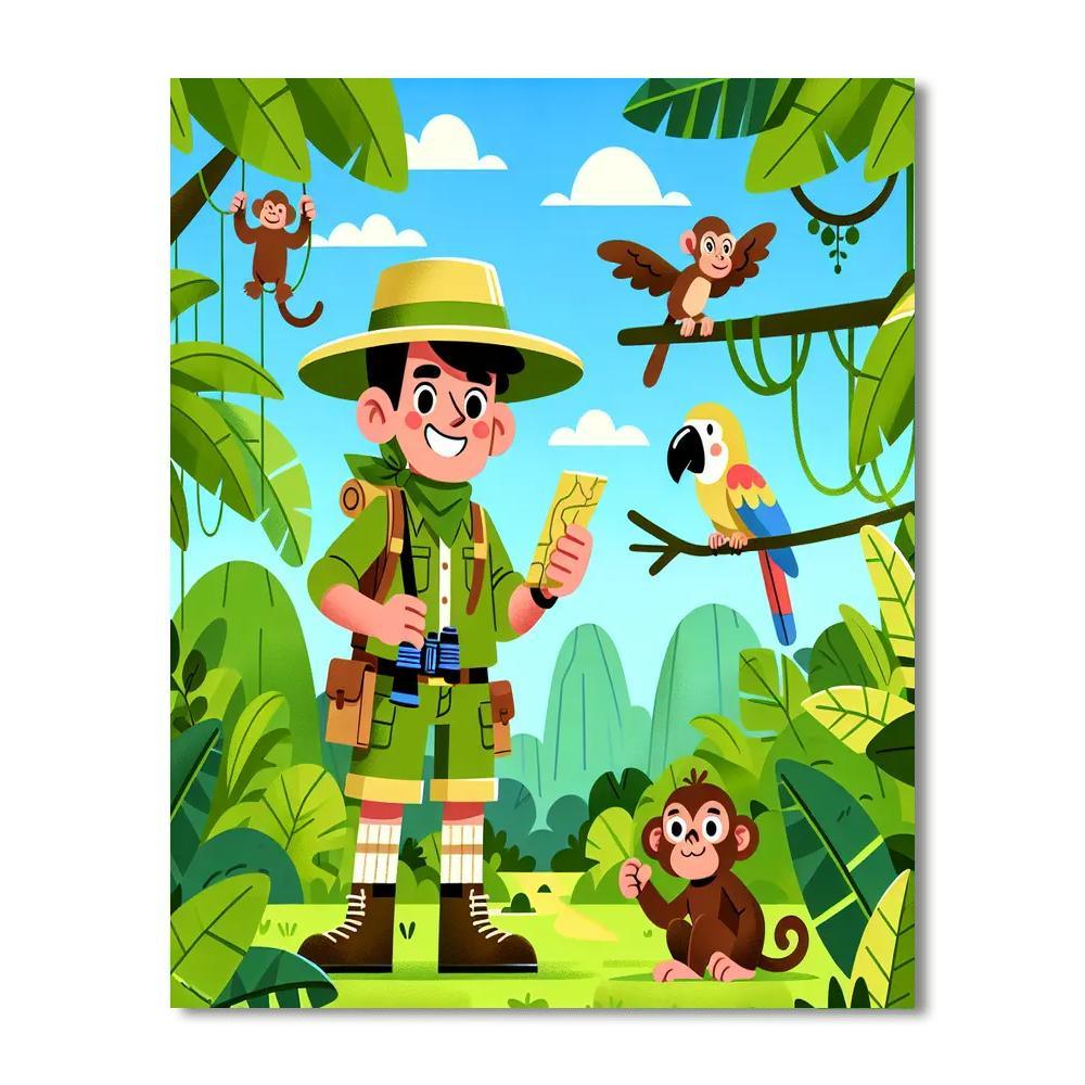 Brave Explorer Jungle Trek Numbered Painting Kits