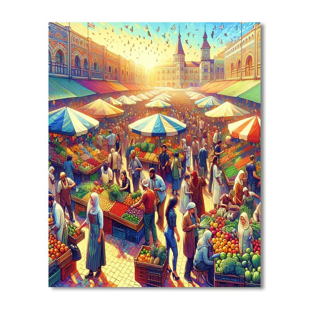 Morning Market Excursion Paint By Color