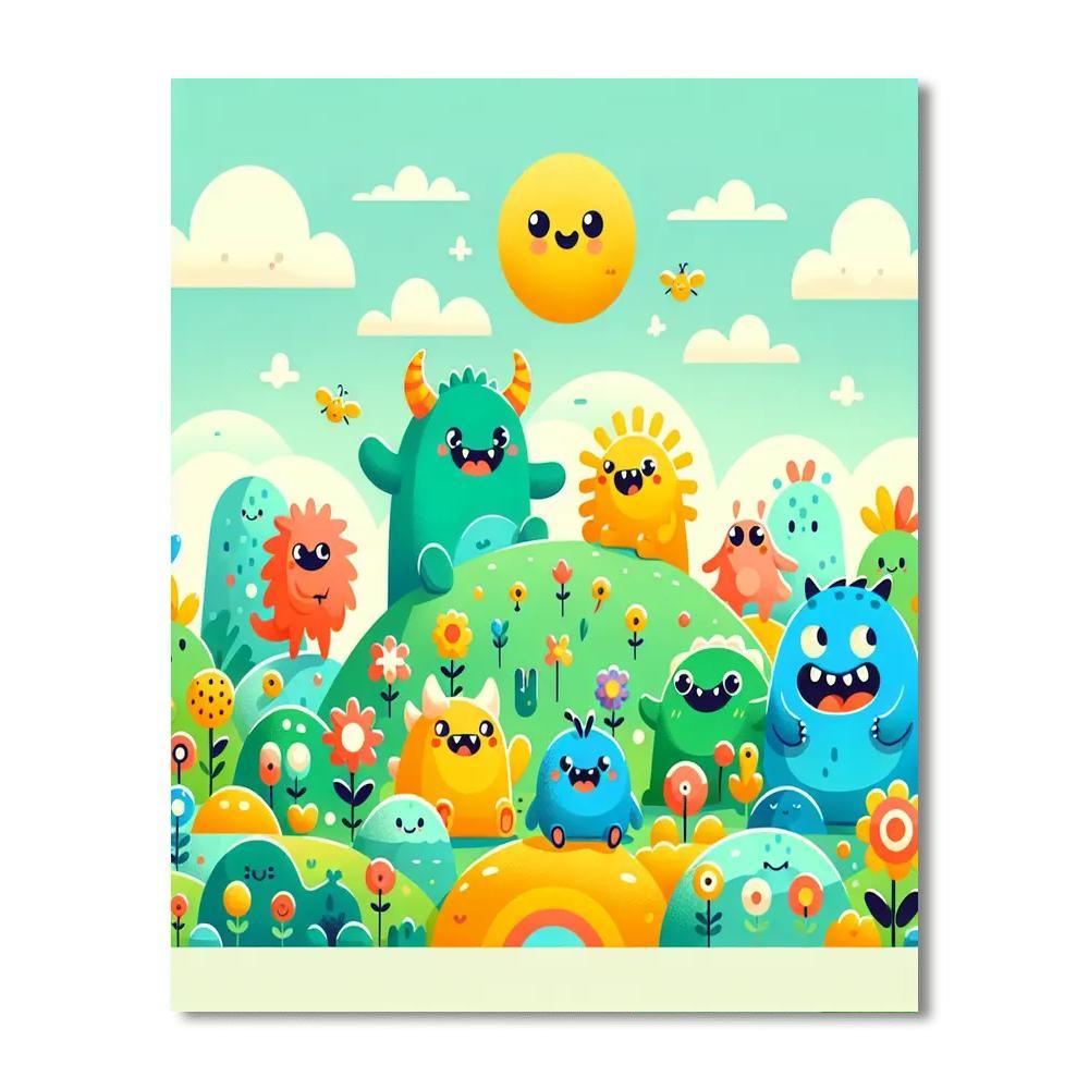 Fun With Friendly Monsters Paint By Color