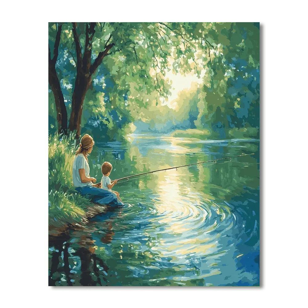 Fishing By The River DIY Paint By Numbers