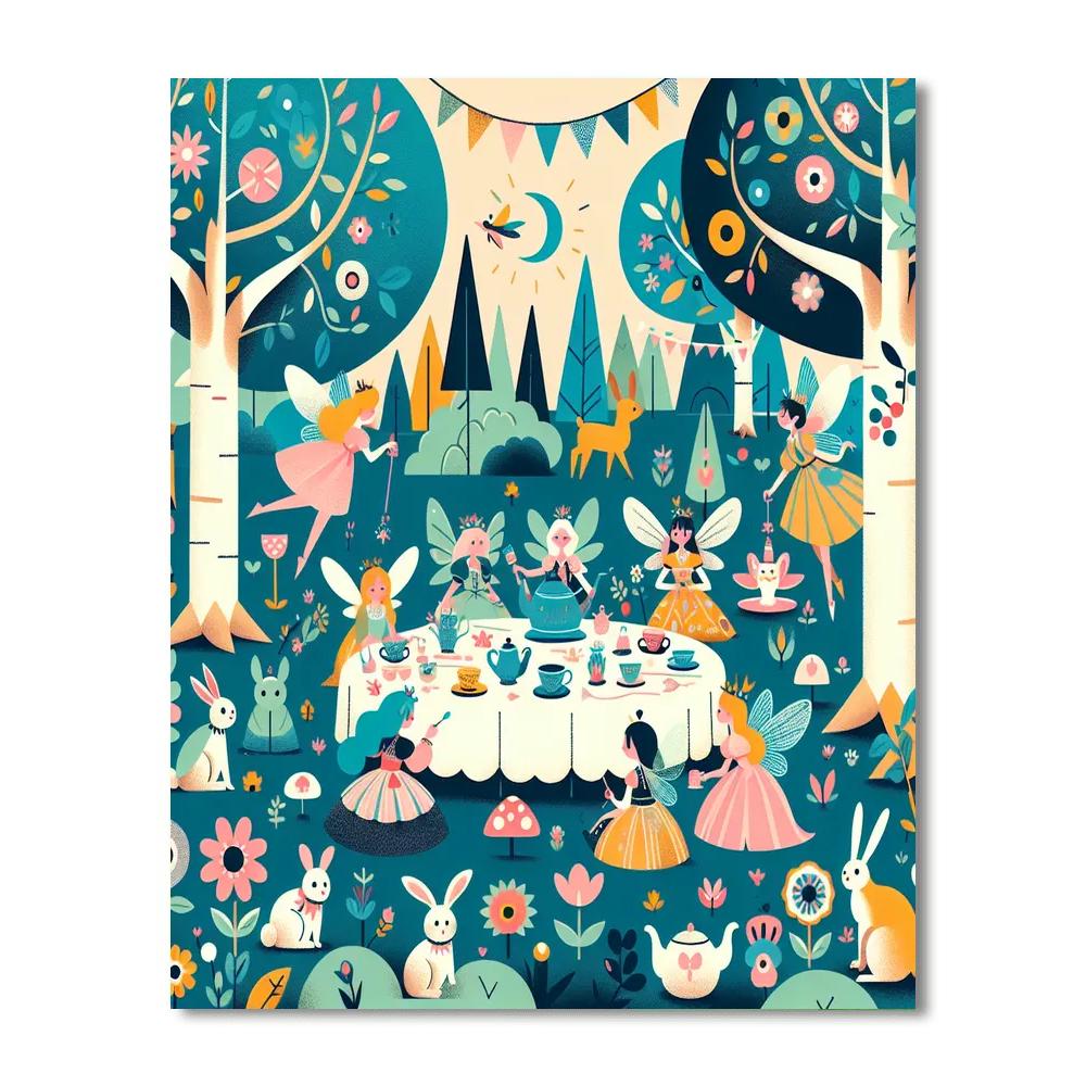 Fantastic Fairy Tea Party Paint By Numbers Art