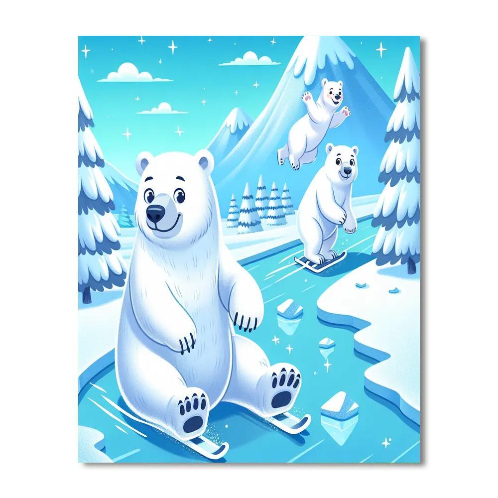 Polar Bears' Arctic Fun Numbered Painting Kits