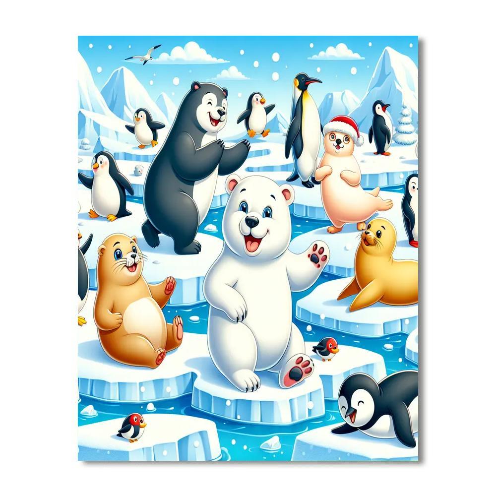 Playful Polar Pals Paint By Numbers