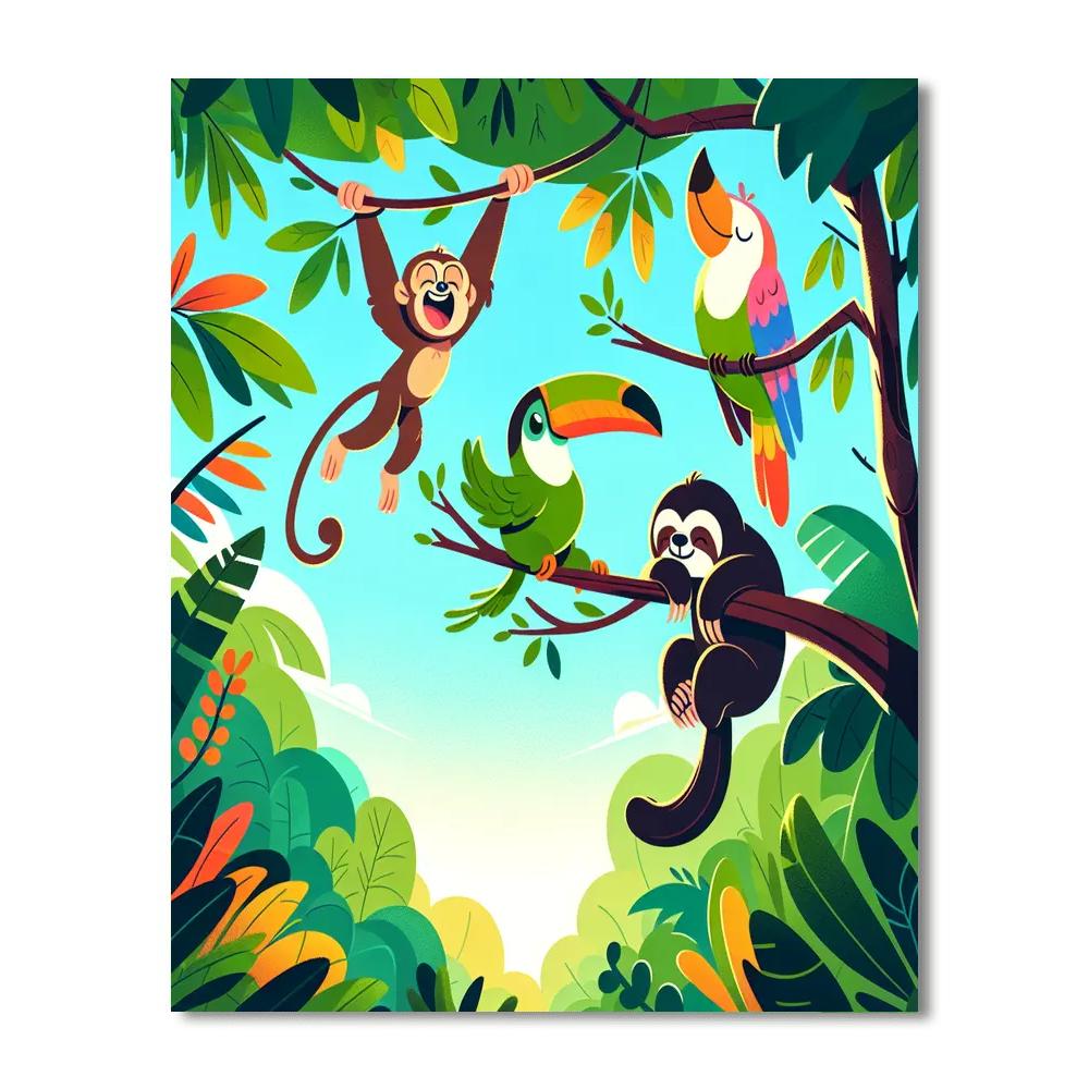 Happy Jungle Expedition Numbered Painting Kits