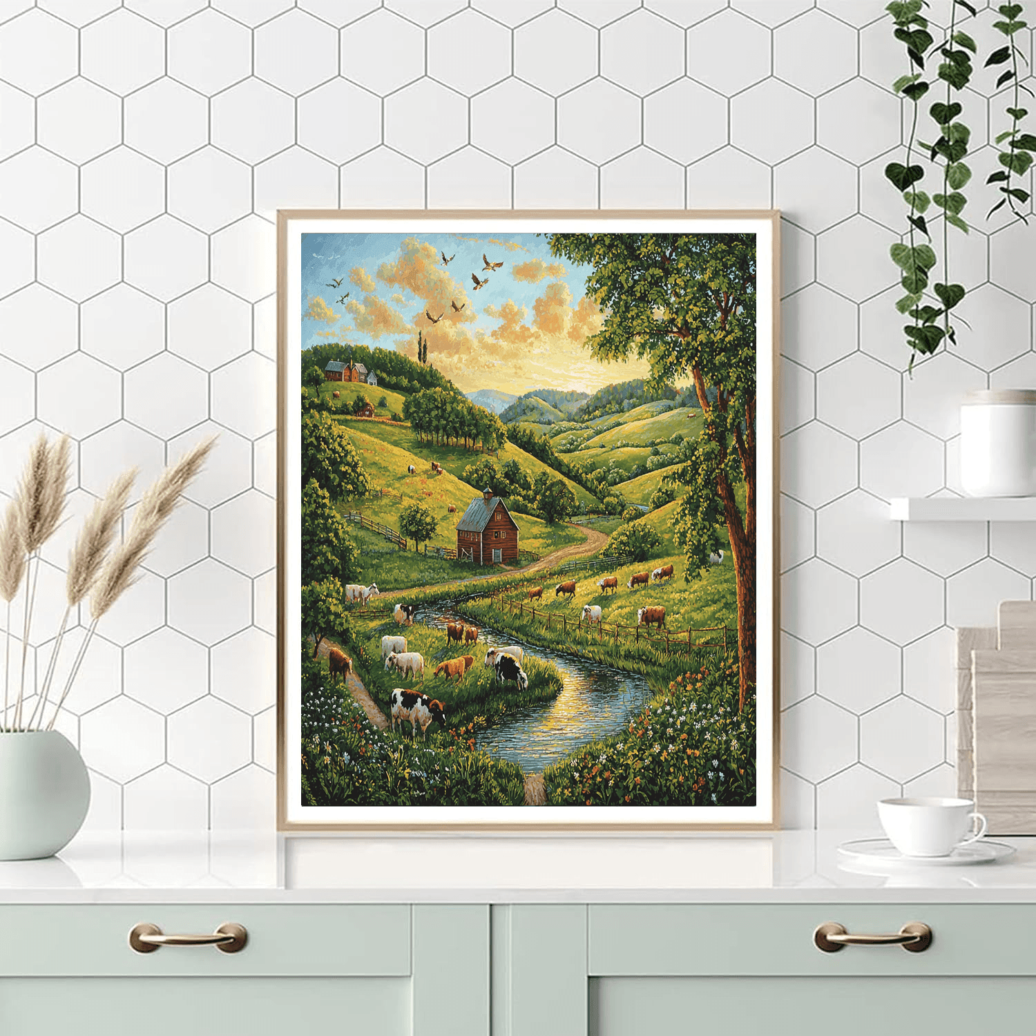 Grant Wood Inspired Rural Life In Harmony  Paint By Numbers Kits