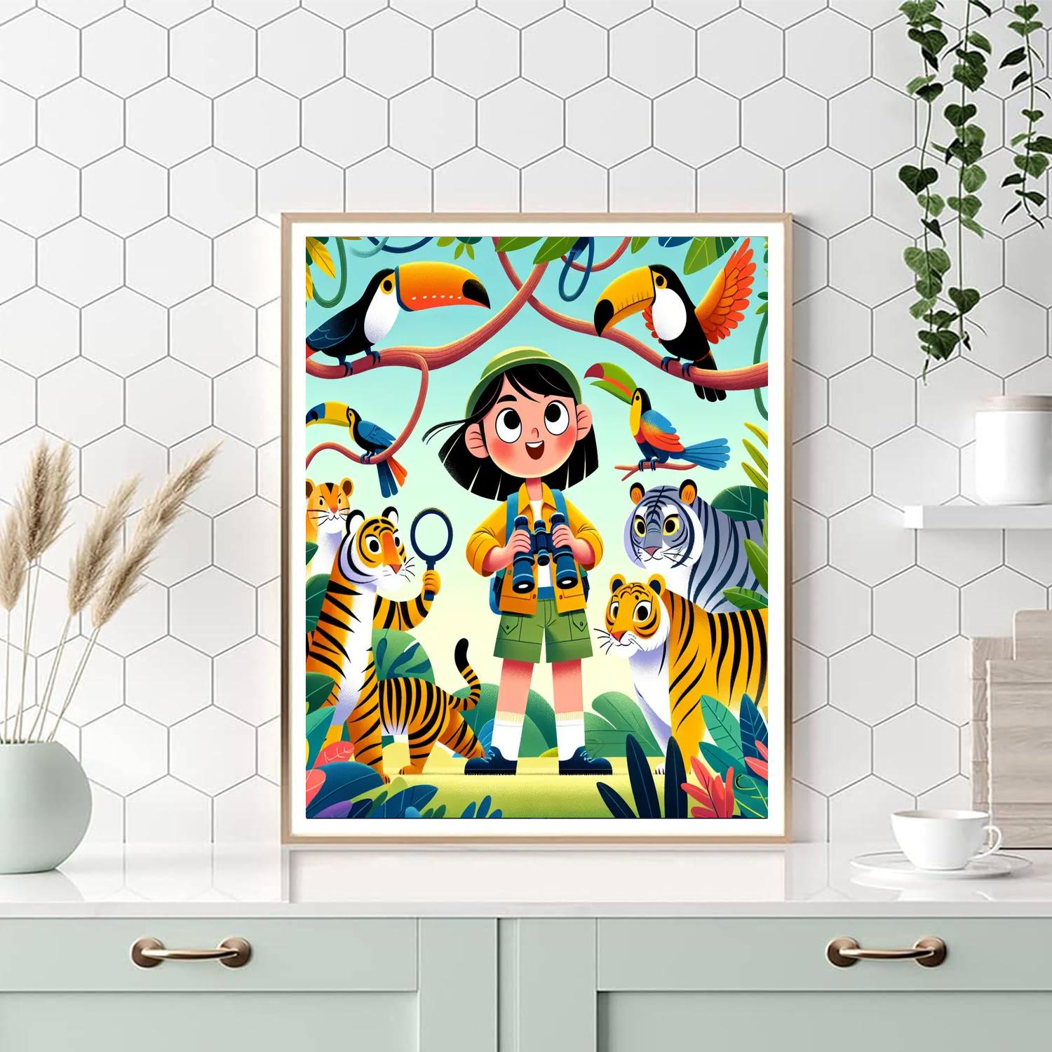 Wildlife Jungle Adventure Painting Number Kit