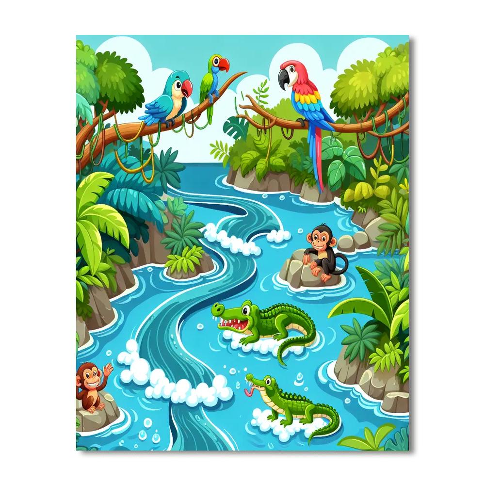 Wild Jungle River Ride Paint By Number