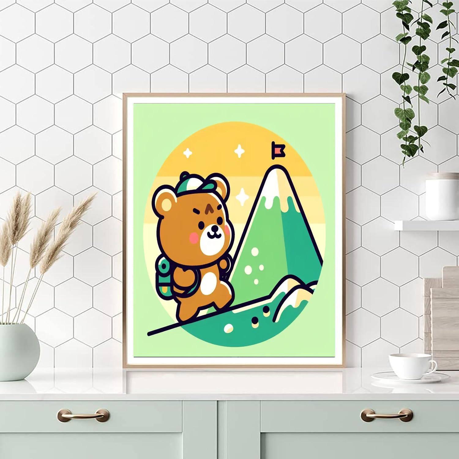 Explorer Bear On A Mountain Paint By Numbers Kits