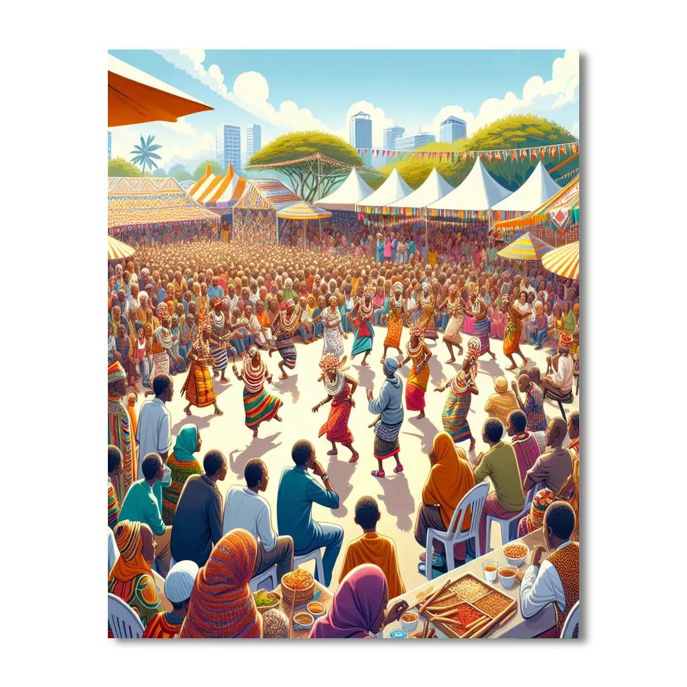 Nairobi Festival - Kenya Number Painting