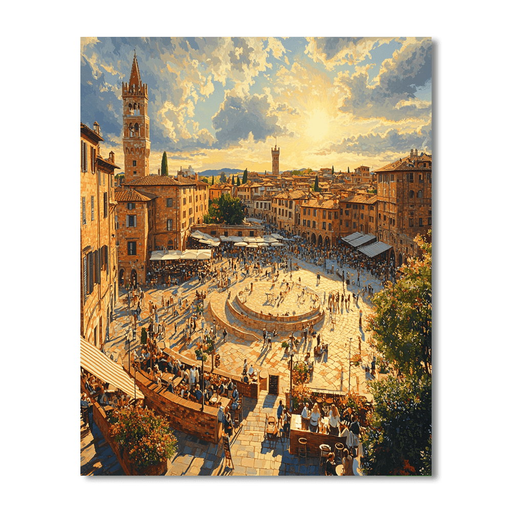 Siena's Piazza Del Campo Numbered Painting Kits