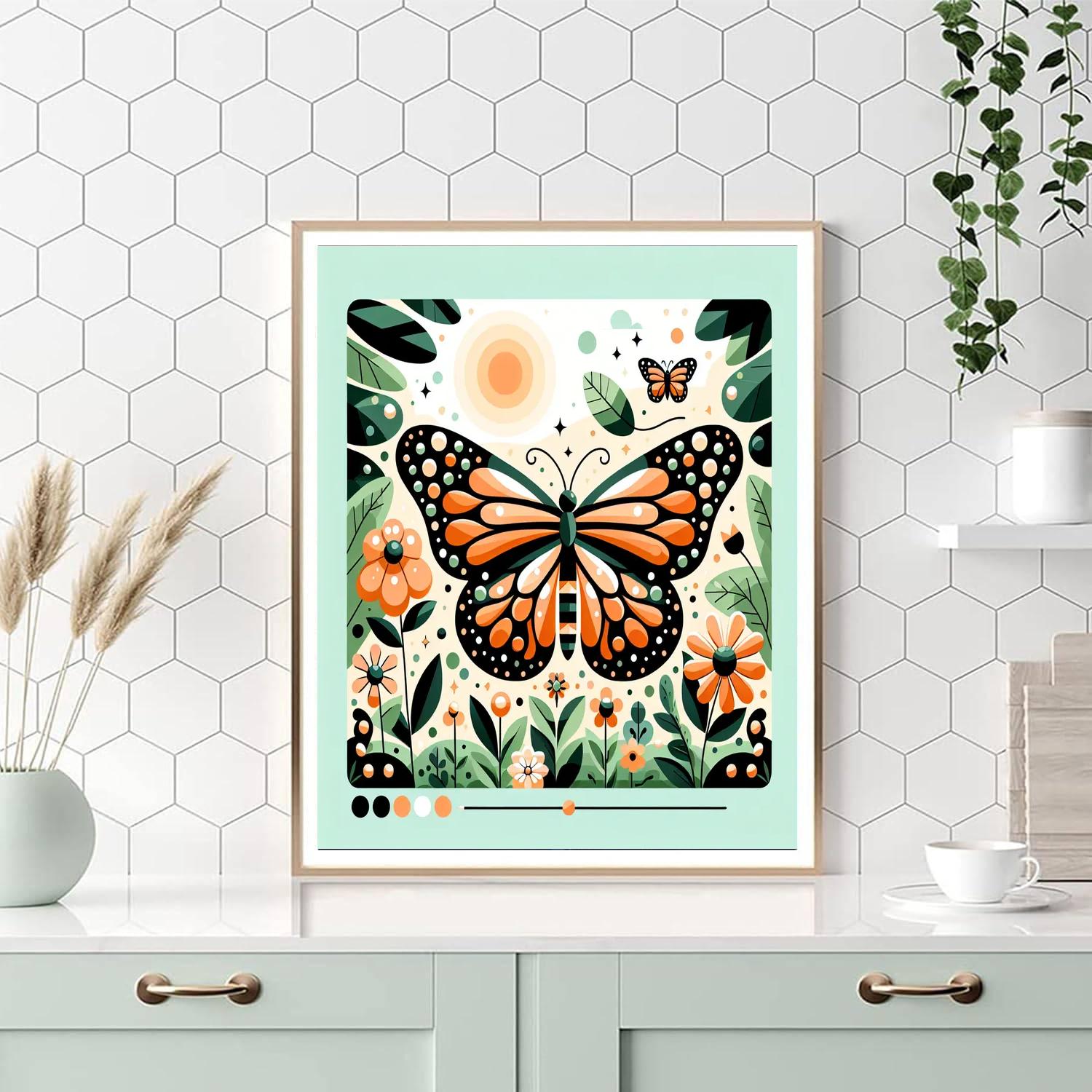 Mighty Monarch Butterfly Numbered Painting Kits