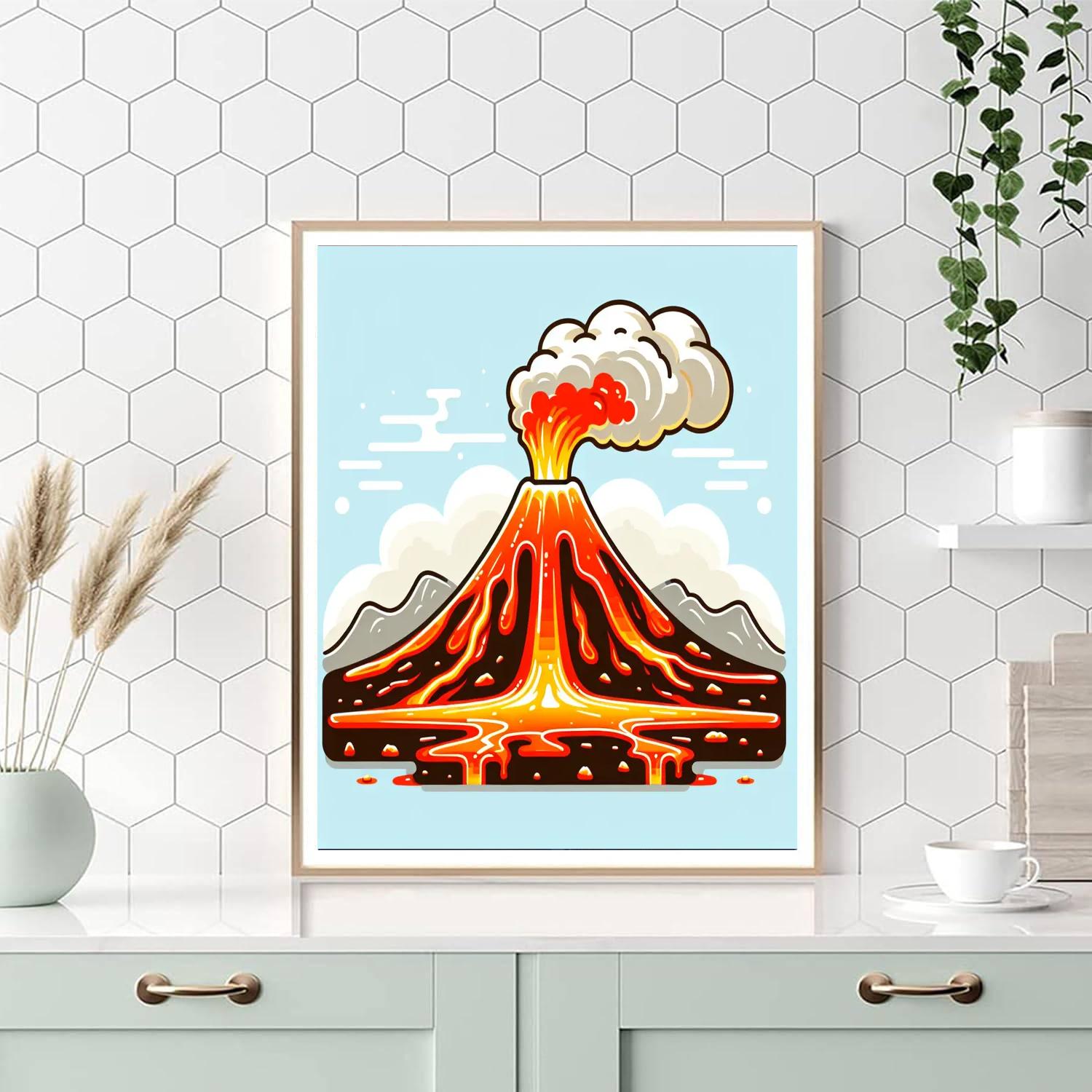 Roaring Volcano Number Painting