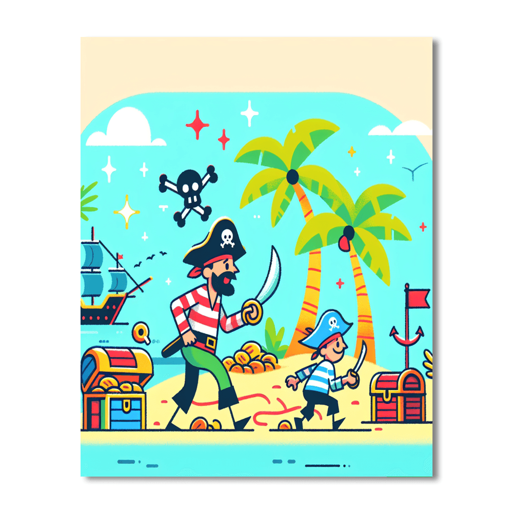 Treasure Island Pirates Number Painting