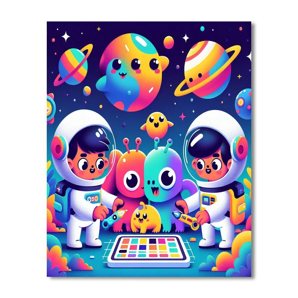Space Creatures Encounter Numbered Painting Kits