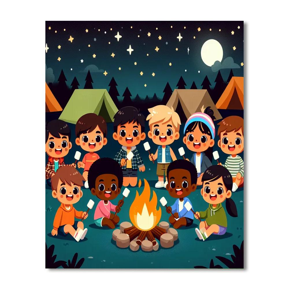 Merry Marshmallow Campout Painting By Numbers Kit