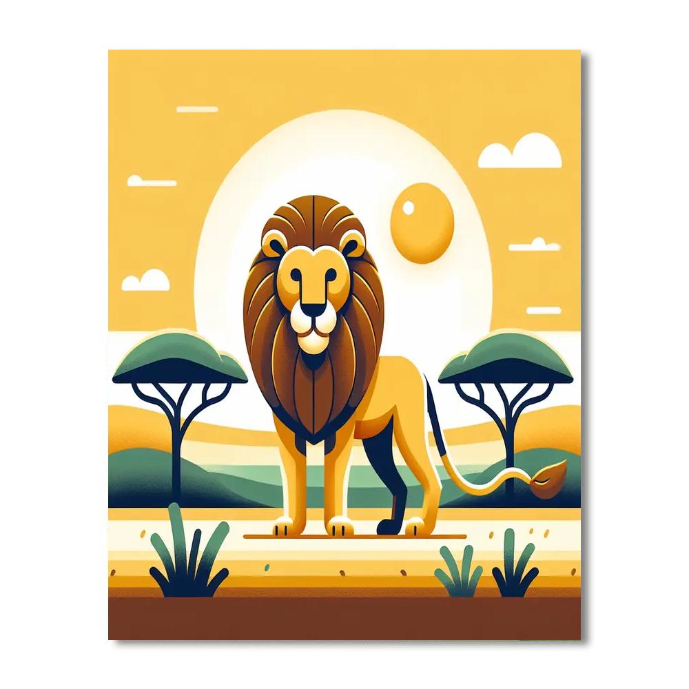 Safari Lion's Roar Painting By Numbers Kit