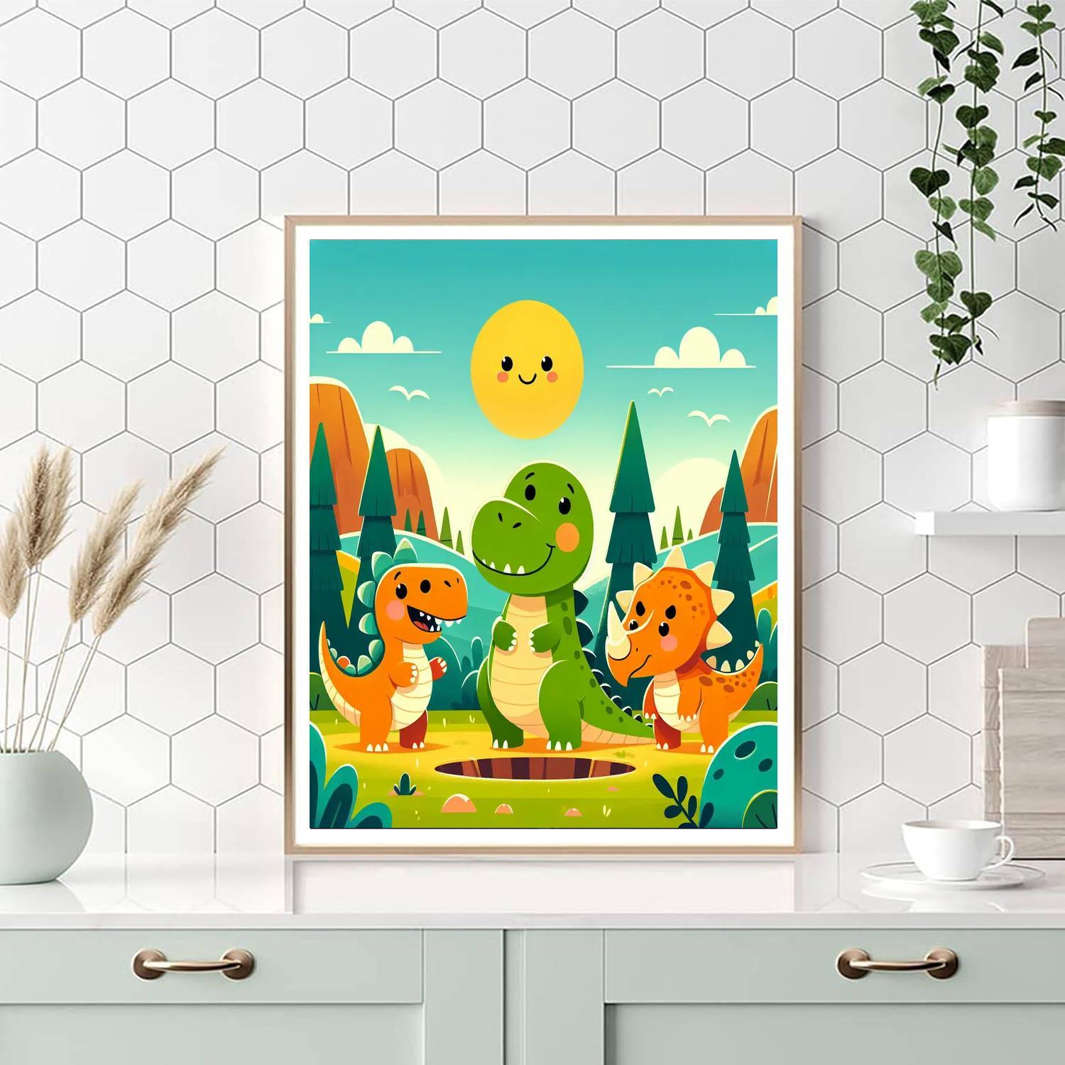 Dino Playtime Adventures DIY Paint By Numbers