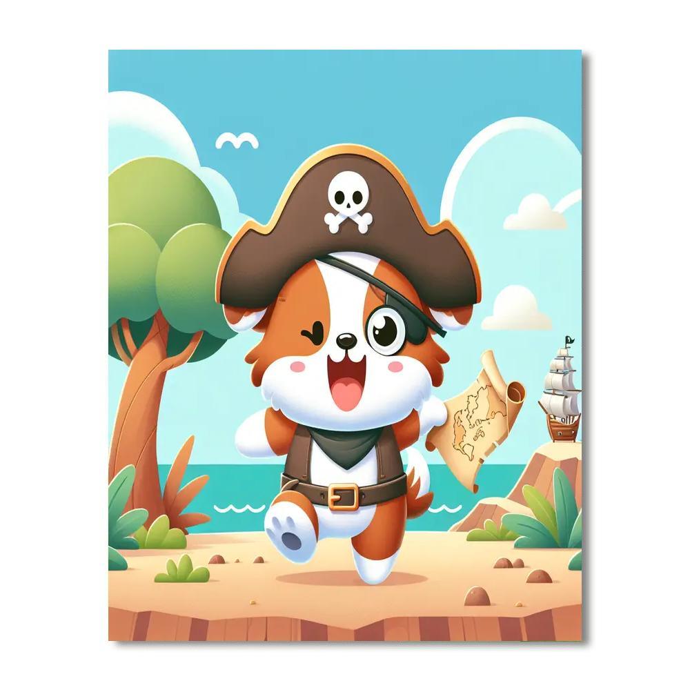 Adventurous Pirate Puppy DIY Paint By Numbers