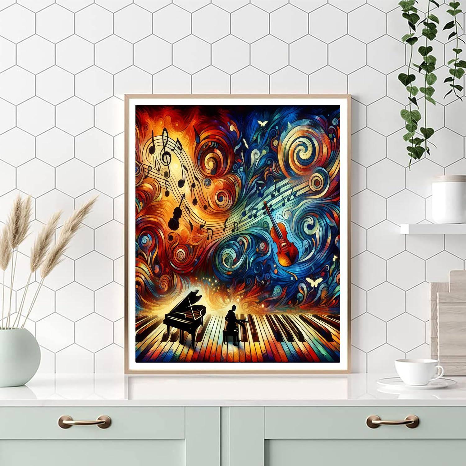 Harmonious Music Notes Number Painting