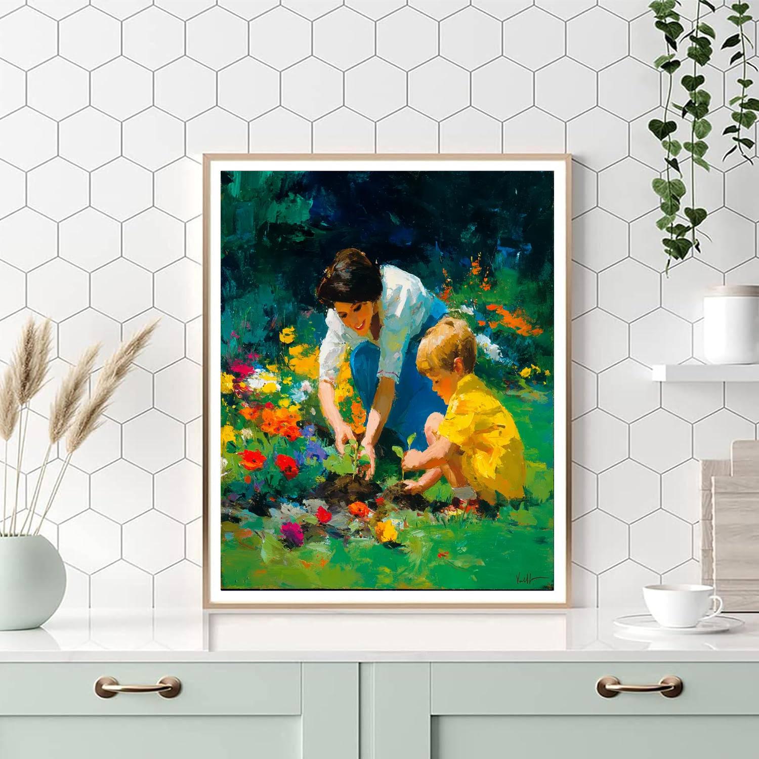 Family Gardening Day Paint By Numbers Kits