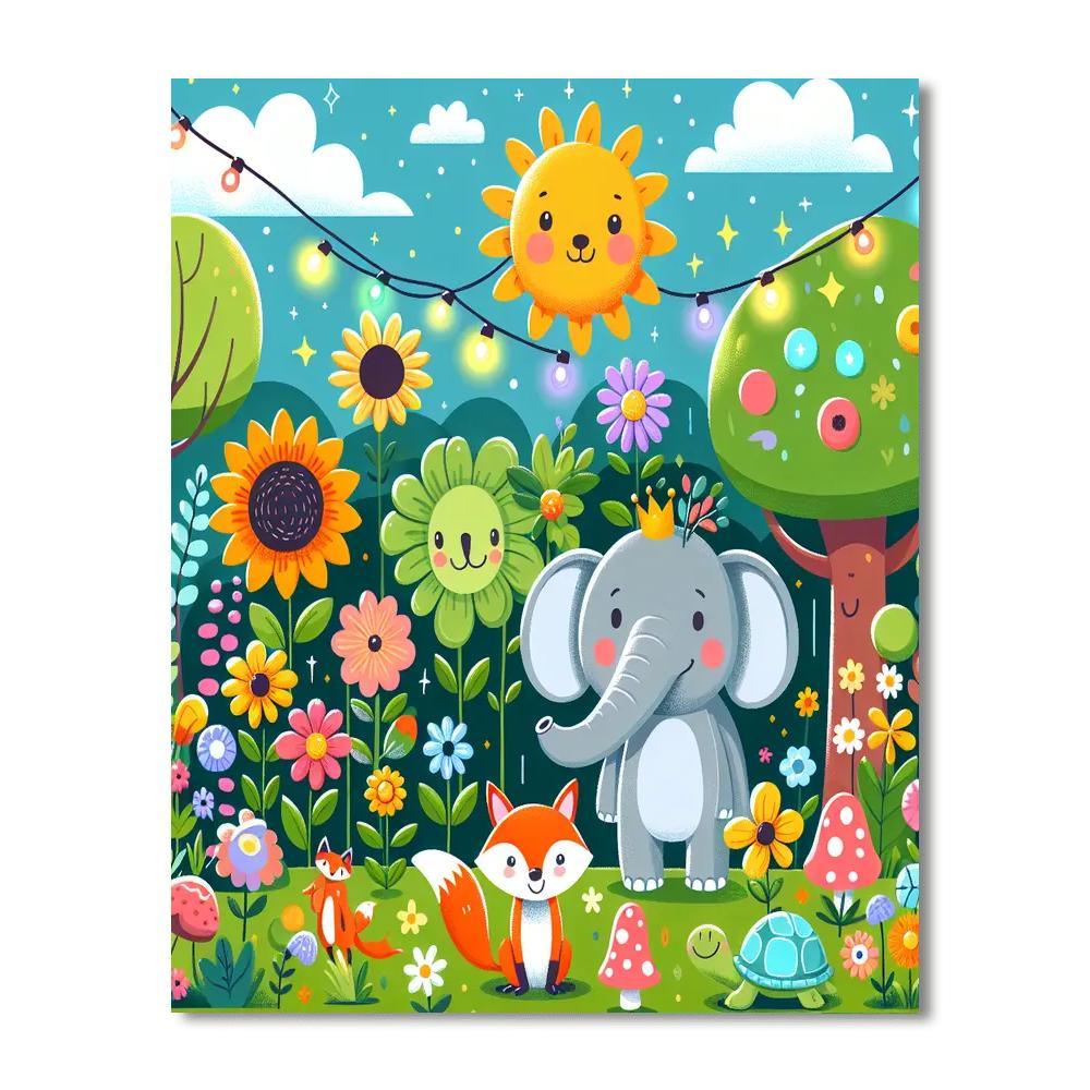 Fanciful Garden Frolic Painting By Numbers Kit