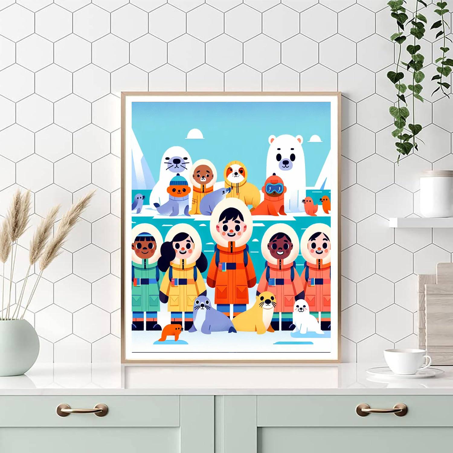 Playful Polar Expedition Number Painting