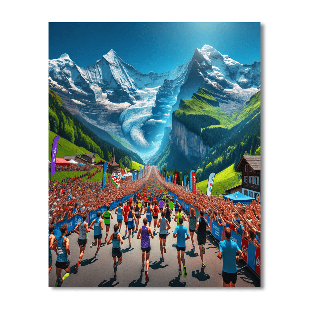 Jungfrau Marathon - Switzerland Paint By Color