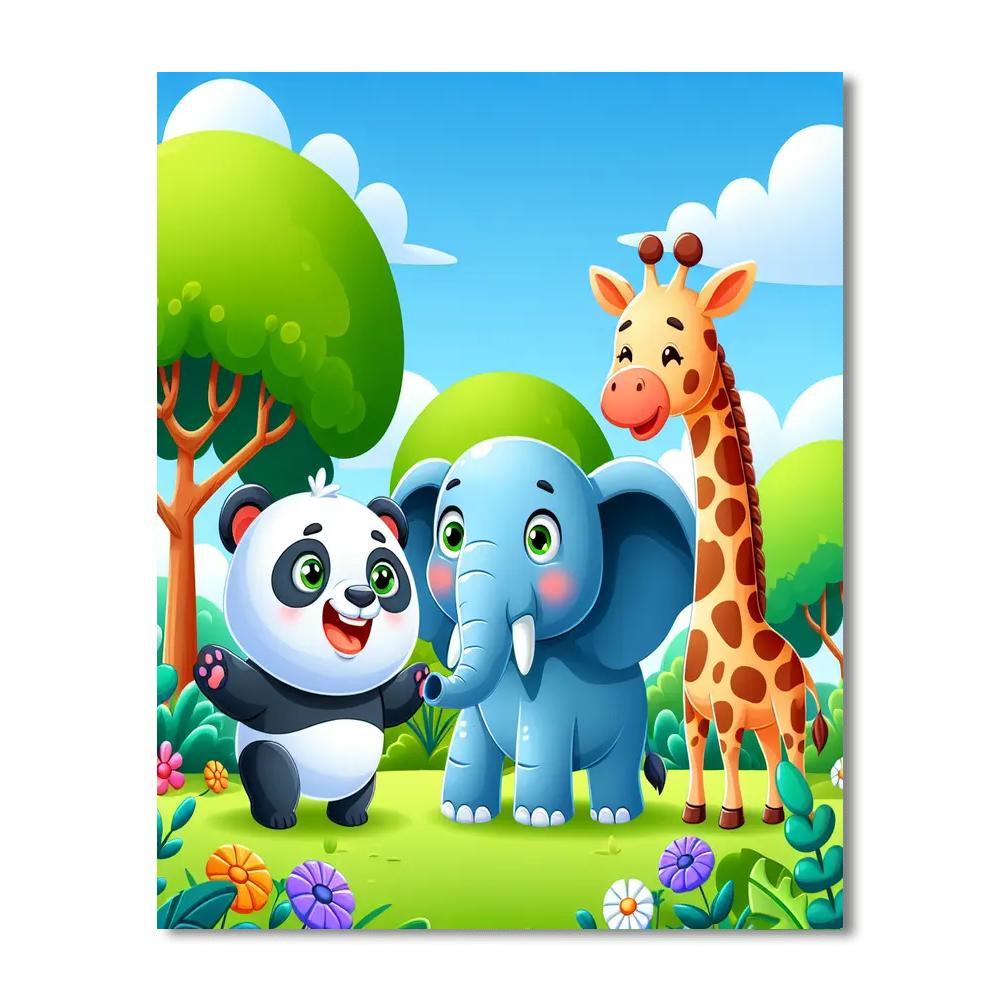 Whimsical Wildlife Journey Painting Number Kit